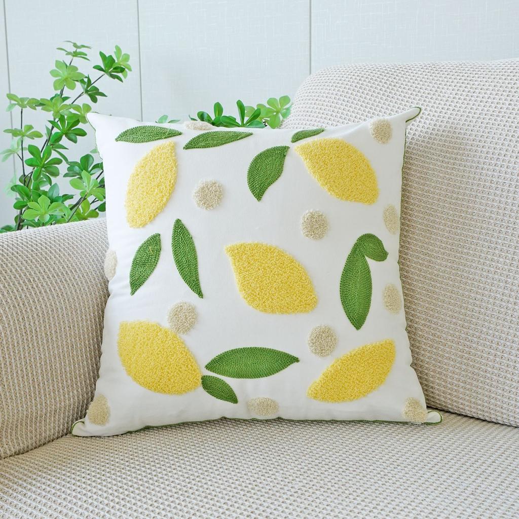 45x45cm Pastoral Flower Embroidered Pillowcase Plant Towel Embroidery Throw Pillow Cushion Cover Decoration Home Sofa Cojines