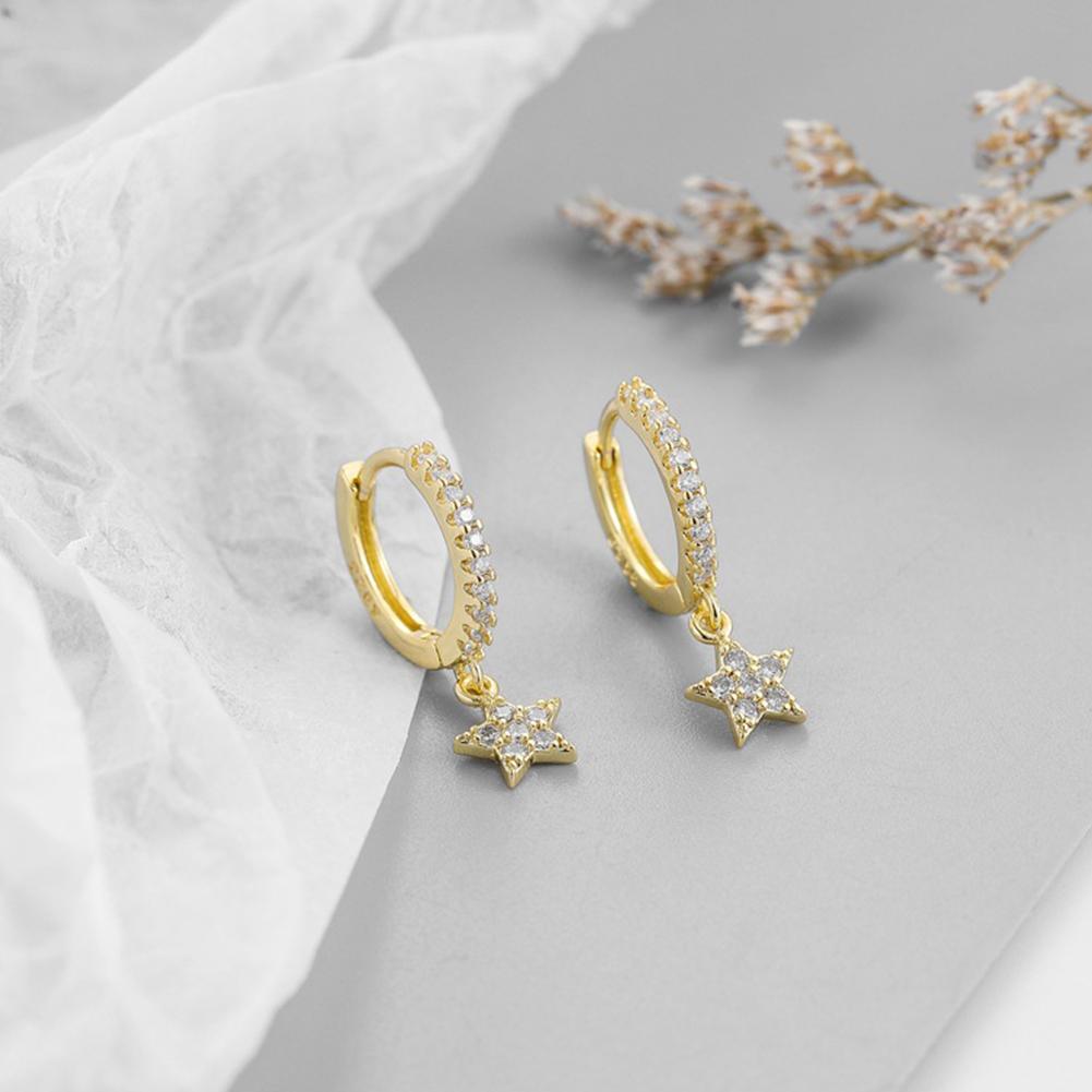 Fashion Creative Korean Style Sweet Lovely Diamond Star Earrings Jewelry Gift For Girls