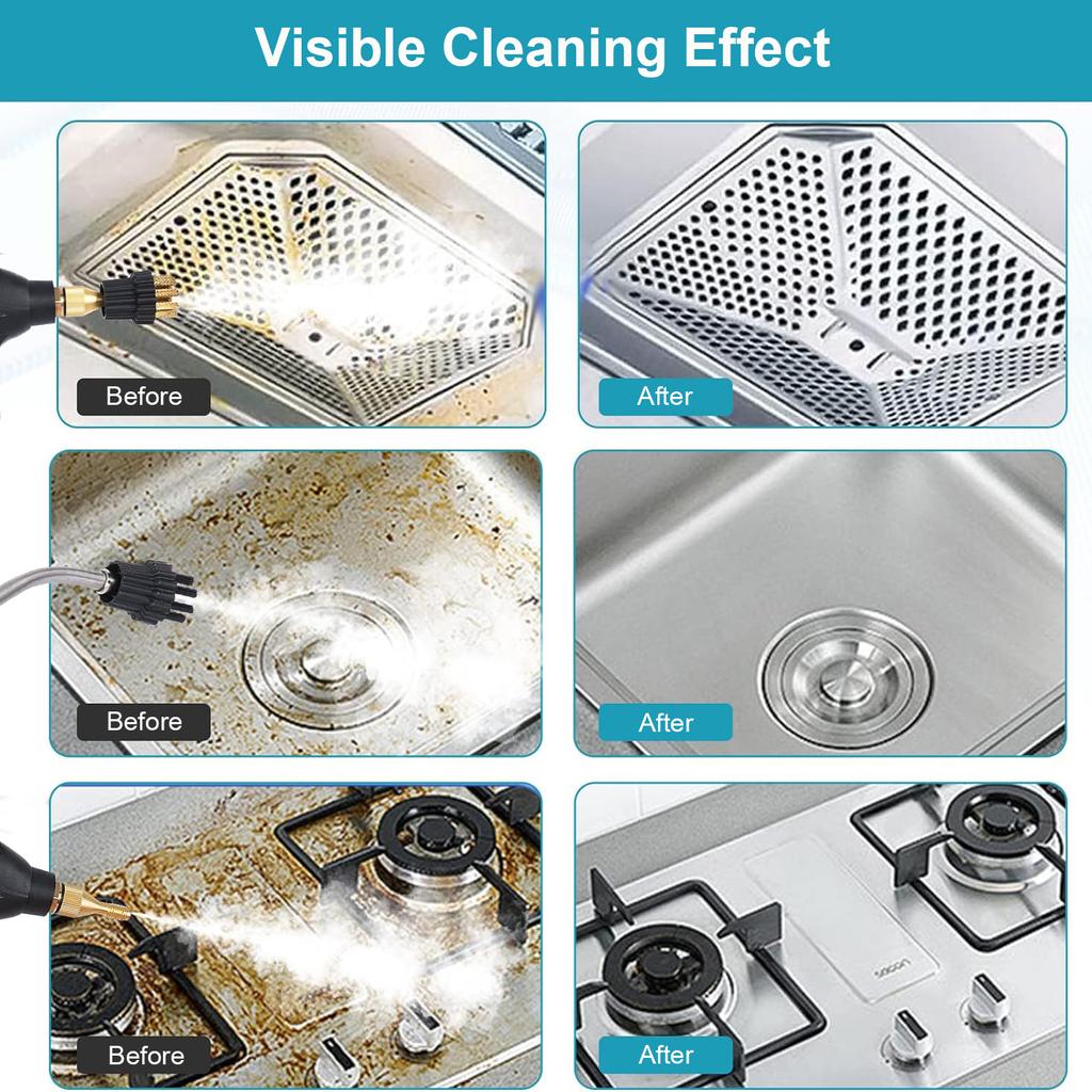 Steam Cleaner High Temperature Steam Cleaner 1500W High Pressure Handheld Steam Cleaner for Home Kitchen Bathroom Car Cleaning