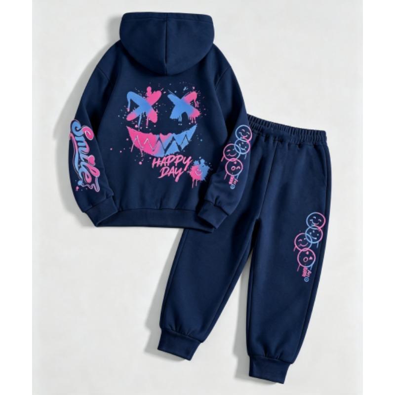 Fashion Letter Happy Day Graffiti Print Kids Hoodie Street Hip Hop Hoody Fashion Hoodies Vintage Boy's Girl Clothes