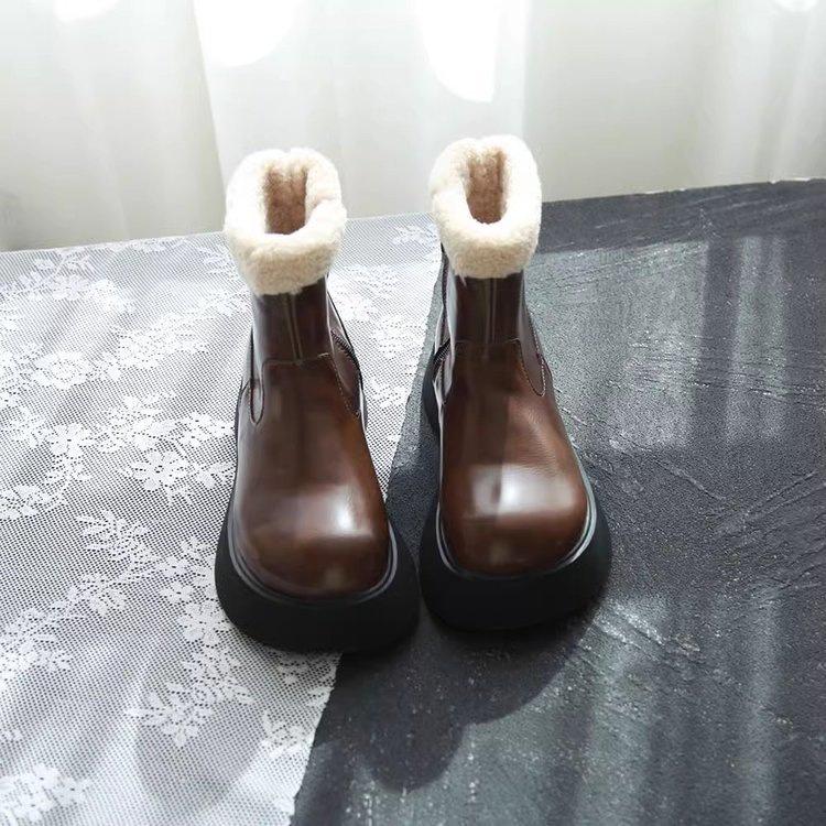 

Mao Mao short boots cotton shoes new winter warm thick-soled snow boots velvet Martin boots heightening thin boots 40