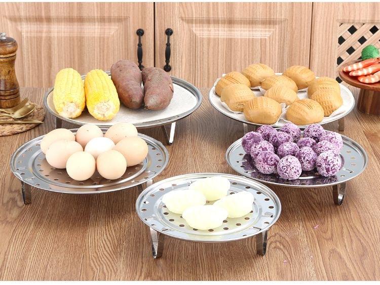 Dampfgestell mit abnehmbaren Beinen, Mehrzweck-Dampfschale und Brothalter aus Edelstahl für Töpfe, Schnellkochtöpfe(20 cm)