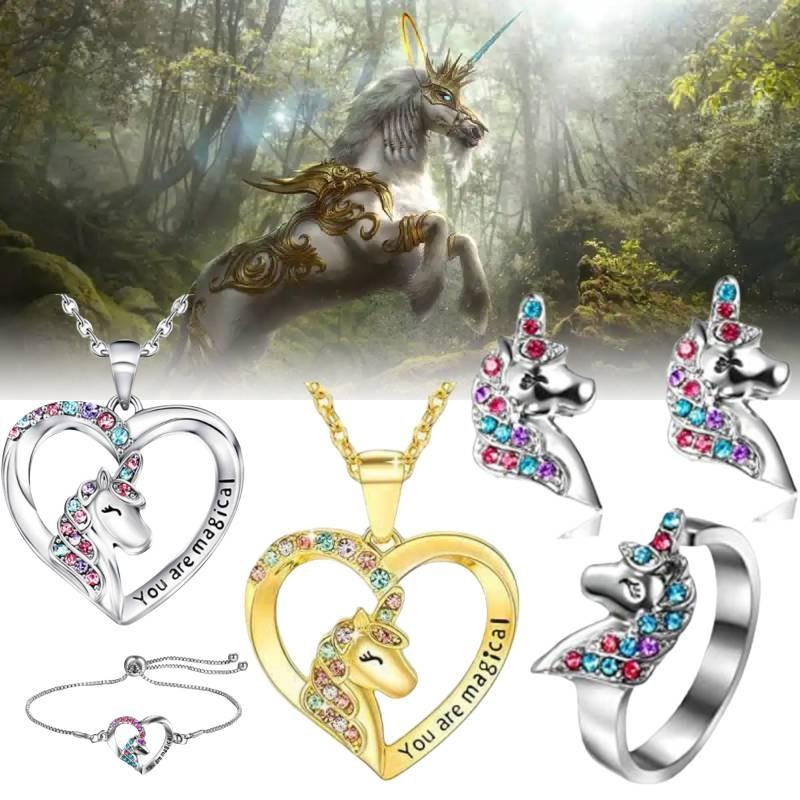 Heart Unicorn Pegasis Shaped Necklace Hollow Out Bracelet Simplicity Fashion