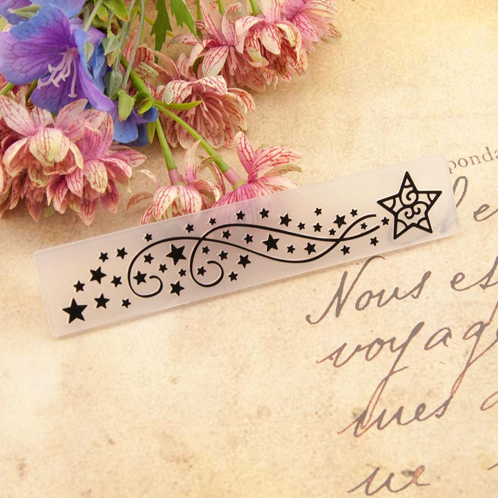 Hillside Lace Line Frame Plastic Brosing Folders for DIY Scrapbooking Album Card Decor Model Art Template Village House