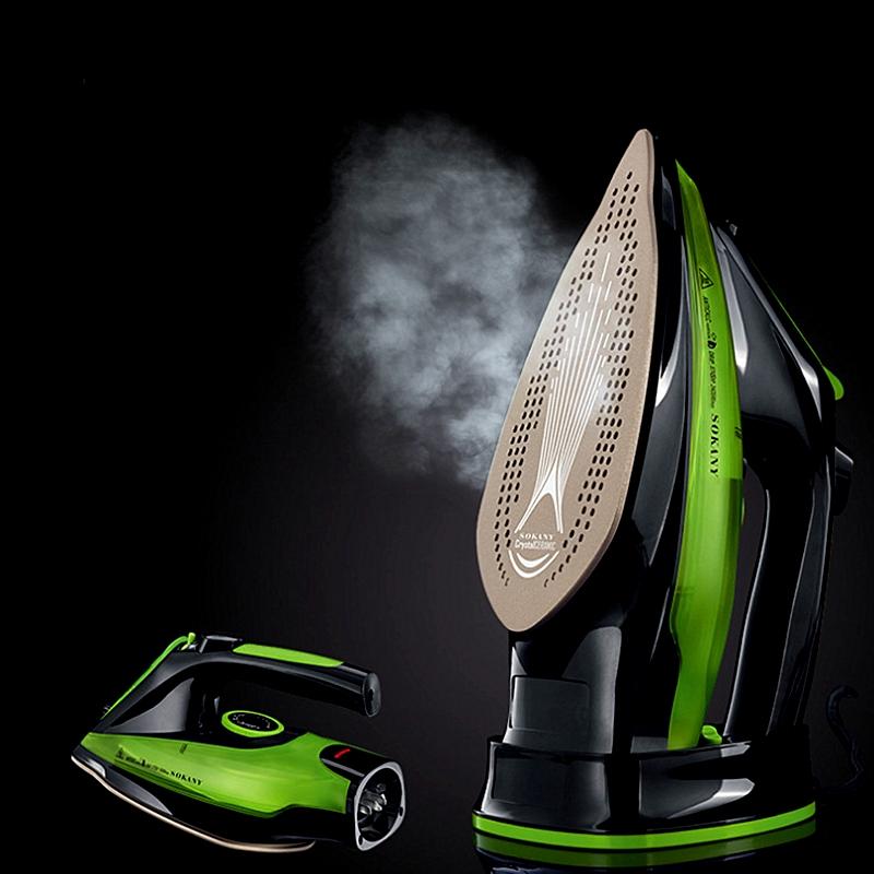 2400W/360ml 5 Speed Portable Ceramic Soleplate Steam Iron Adjust Cordless Charging Portable Clothes Ironing Steamer