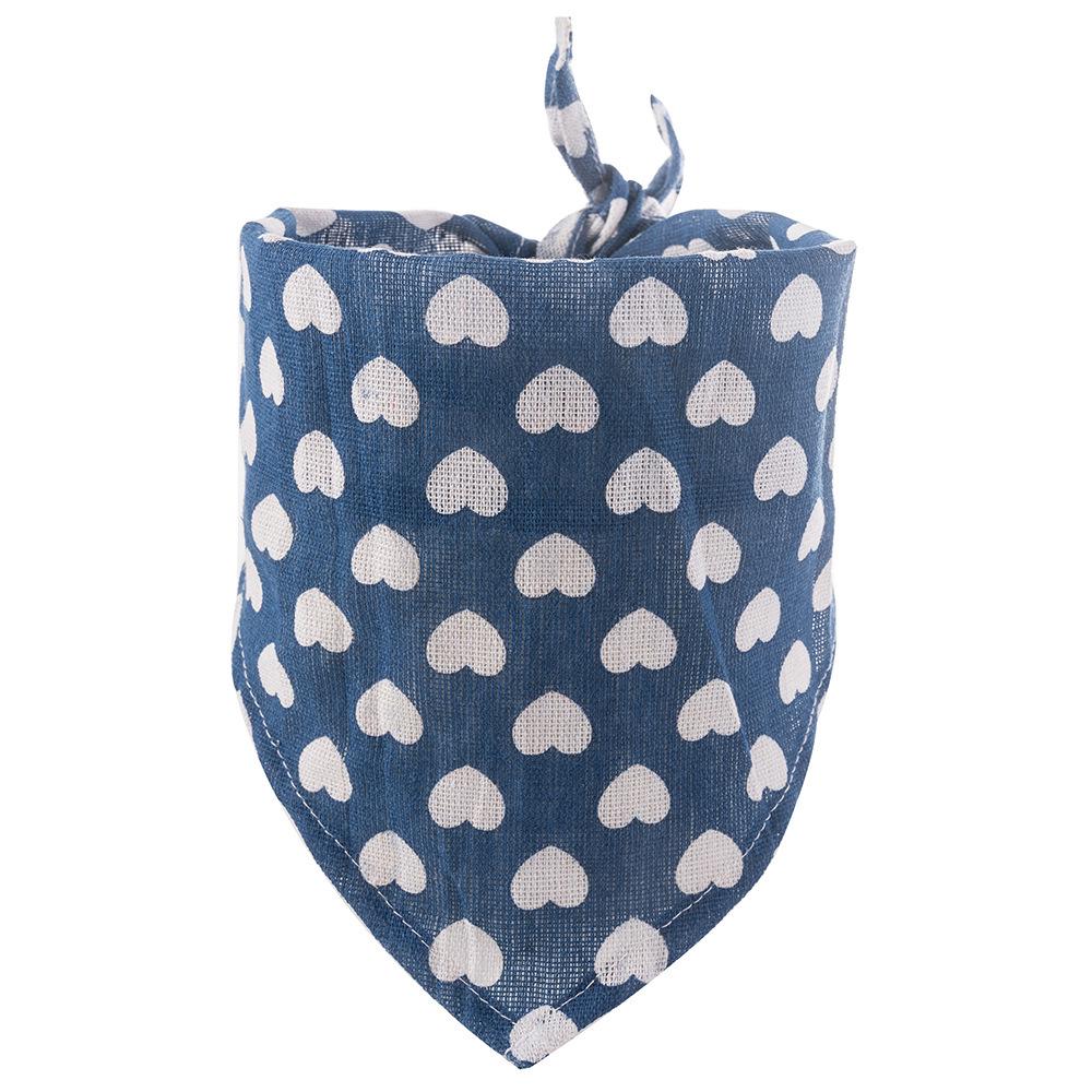 Cross-Border Cat & Dog Scarf: Triangle Peach Heart Design, Cotton Linen Fabric