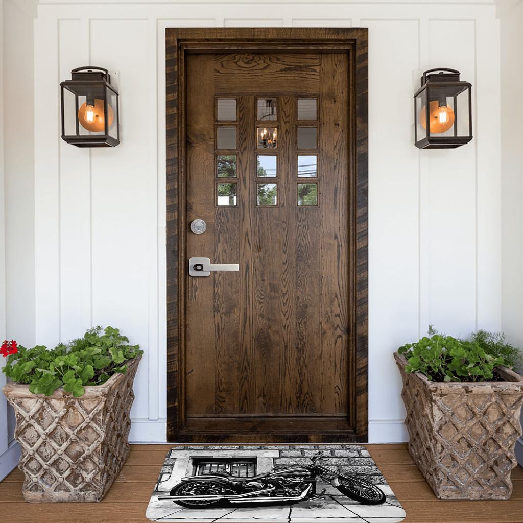Vintage Street Motorcycle Decor Doormat Non-Slip Entrance Kitchen Bath Floor Door Mat  Garden Carpet Rug