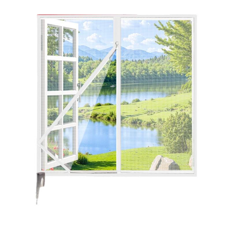 Self-Adhesive Zippered Mosquito-Proof Window Screen with No-Drill Installation