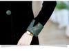 Spring V-Neck Gold Velvet Long Sleeve Dress for Middle-Aged and Elderly Women