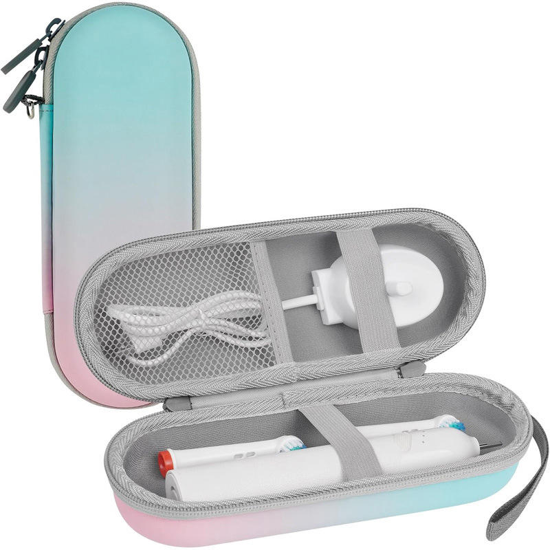 Portable Travel Toothbrush Case Protective Holder Toothbrush Case Charger Storage Box with Mesh Pocket