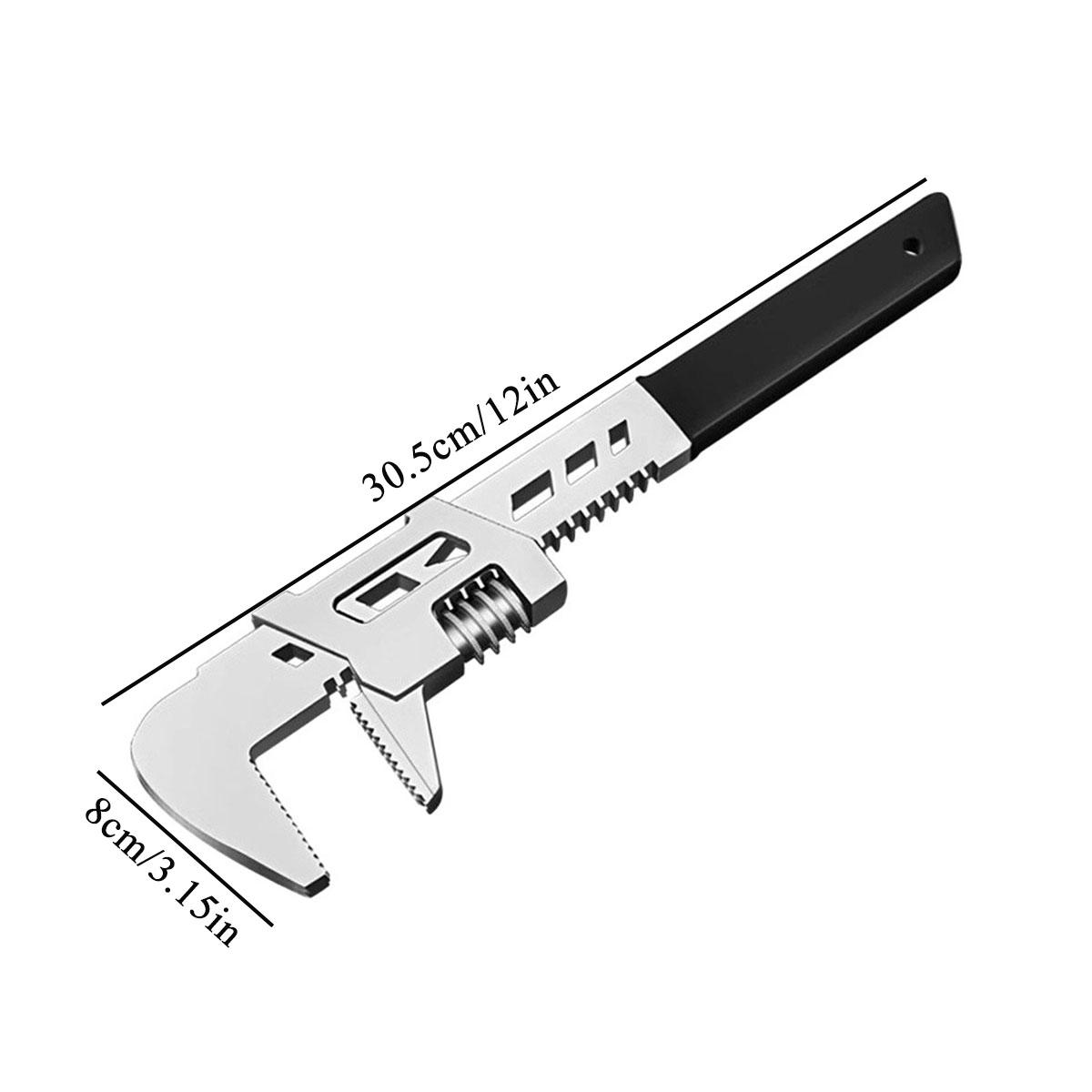 

12 -type Wrench Right Angle Wide Jaw Opening Adjustable Spanner Wrench Tools Use in Auto,Construction and Home Repairs