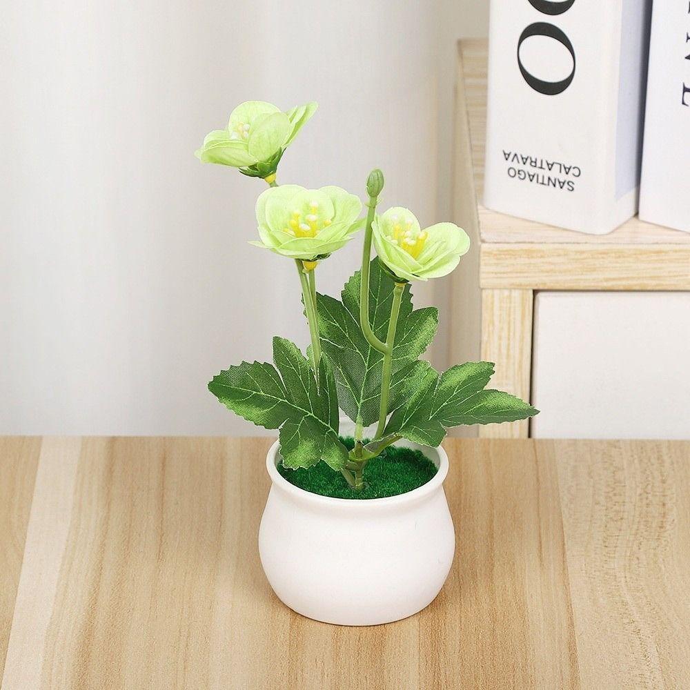 Fleur Artificielle Plante Fleur de Prunier Présentoir de Comptoir Plante Artificielle Fleur en Pot Décoration de Maison