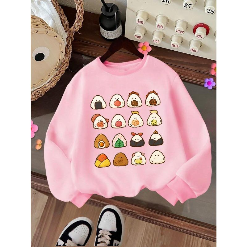 New Fashion Printed Sweatshirt, Warm Girls' Round Neck Sweatshirt for Autumn and Winter