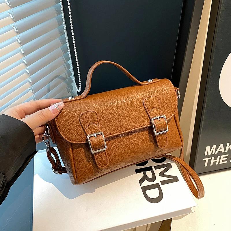 Versatile polyurethane shoulder bags for women monochromatic bags simple travel style casual fashion new styles