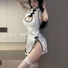 Erotic Underwear, Sexy Jacquard Cheongsam, Cut-out and Slit, Hot Role-playing, Passionate Uniform Pajamas 8556