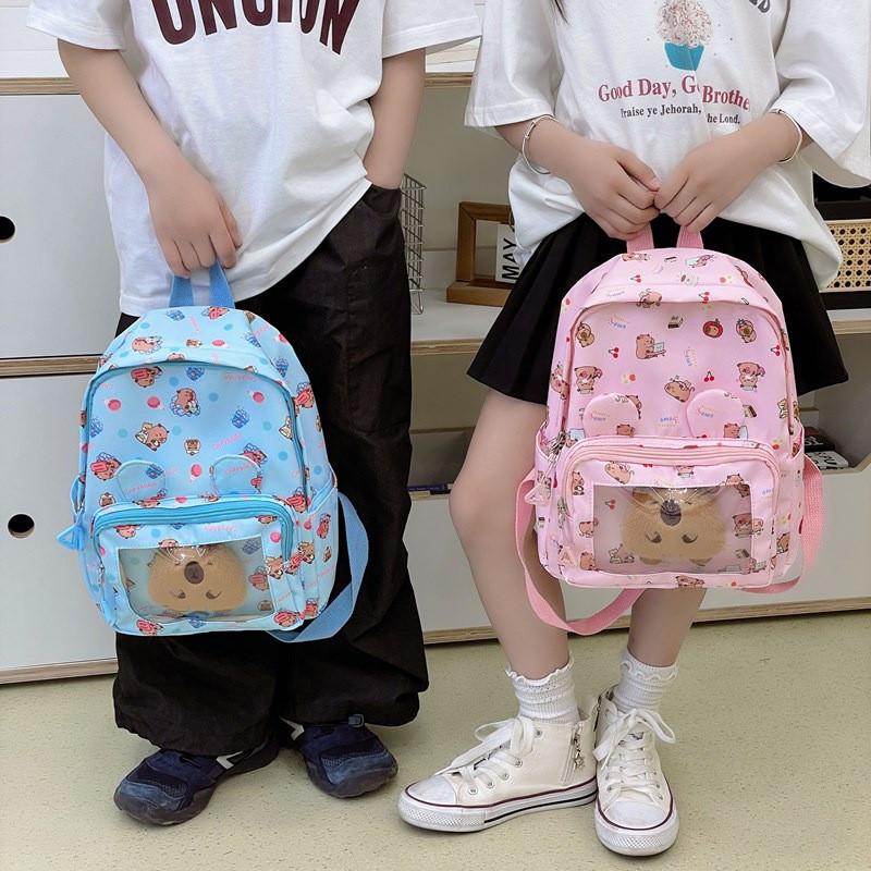 Capybara Backpack Children Cartoon Itabag Adjustable Shoulder Straps Schoolbag
