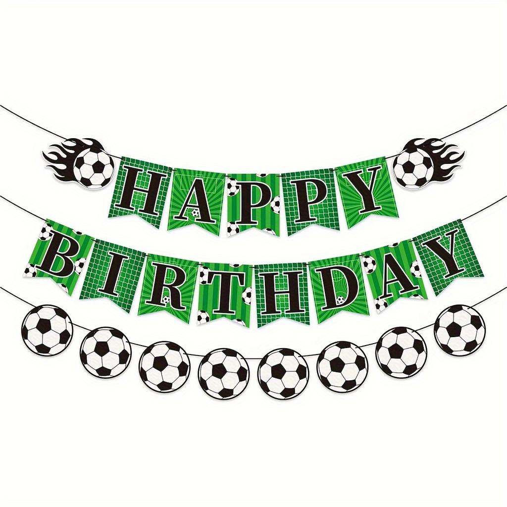 1Set Soccer Happy Birthday Banner,Sport Theme Soccer Player Birthday Supplies,Soccer Enthusiast Birthday Party Decorations