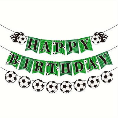 1Set Soccer Happy Birthday Banner,Sport Theme Soccer Player Birthday Supplies,Soccer Enthusiast Birthday Party Decorations