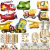 Cartoon Engineering Theme Birthday Party Decoration Supplies Tableware Cup Plate Vehicle Tractor Car Balloon For Kid Boy Gifts