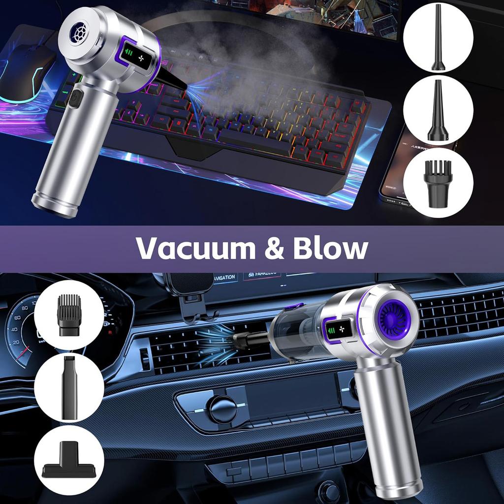 Handheld Car Vacuum Cordless, 17000Pa  Vacuum Cleaner with Brushless Motor, Rechargeable Portable Car Cleaner with Multiple Nozzles for Home, , ,