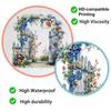 Removable Garden Gate Wall Decal Spring Flowers Peel And Stick Wall Art Waterproof Self Adhesive Mural Decal for Bedroom Office Bathroom