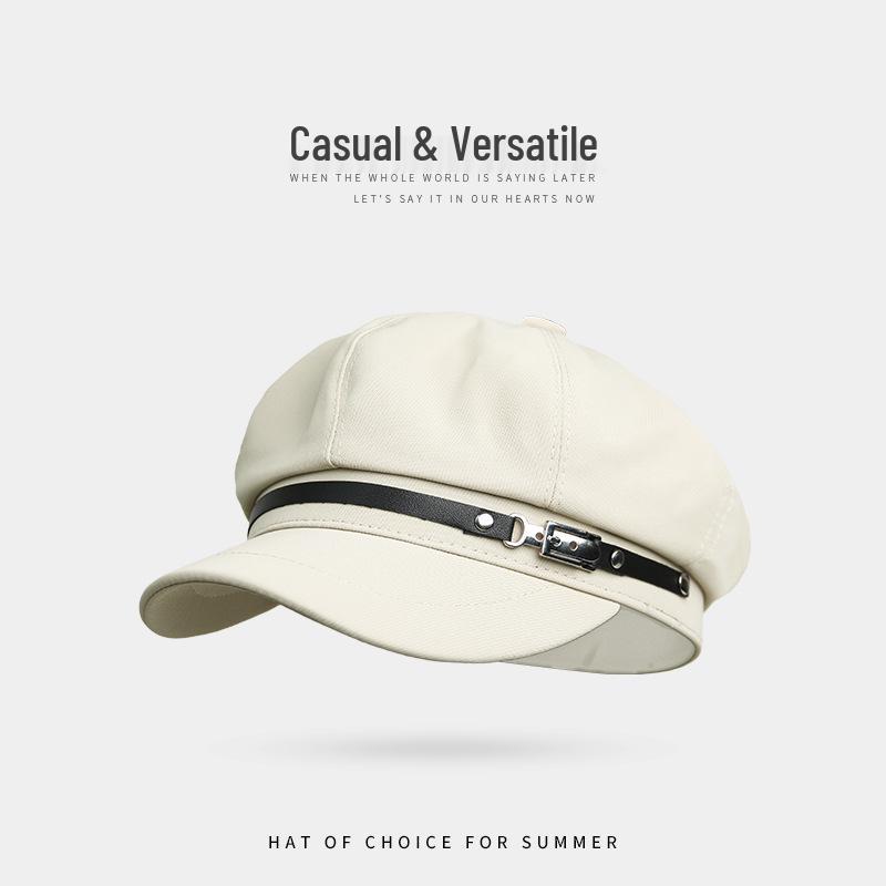 

Женский восьмиугольный берет: Мода Весна-Лето, Стиль Художника Утконоса, Темно-синяя Шляпа для Мужчин и Женщин One Size