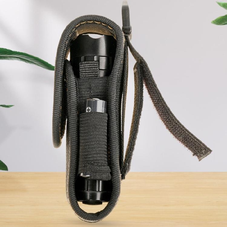 Soporte de linterna seguro montado en la cintura Construcción de nailon resistente a la intemperie Accesorios de viaje para exteriores para el uso de linternas