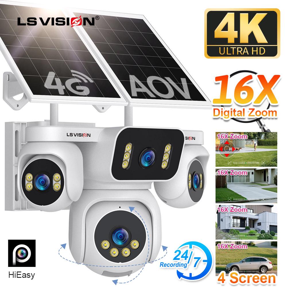 4K Quad-Lens AOV Solar Camera with 24/7 Monitoring
