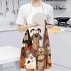 1pc Funny Cartoon Dog Group Painting Apron Linen Kids Children Art Craft Cooking Apron Pet Lover Gift Animal Print Design Wear