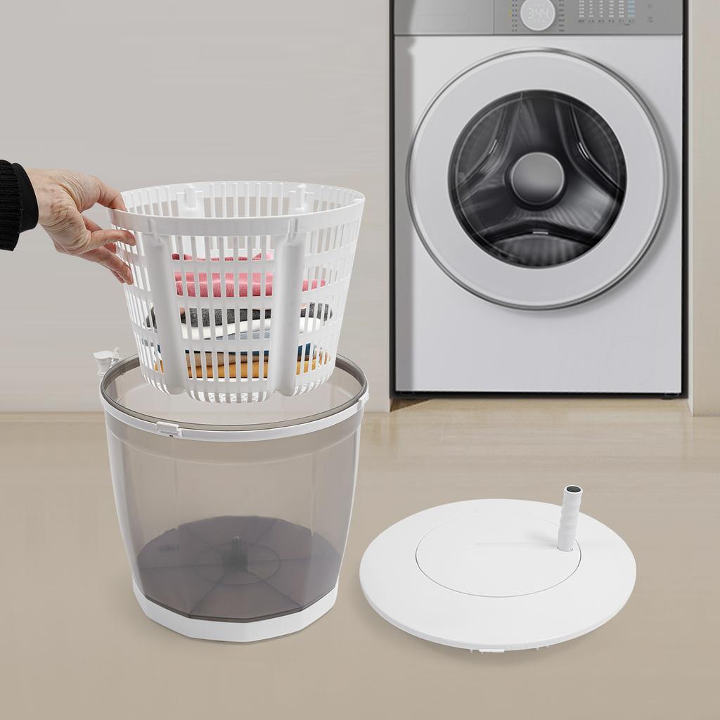 Mini Portable Washing Machine and Dryer, 2-in-1 Non-Electric Hand Crank Washer, Suitable for Small Laundry, Gray