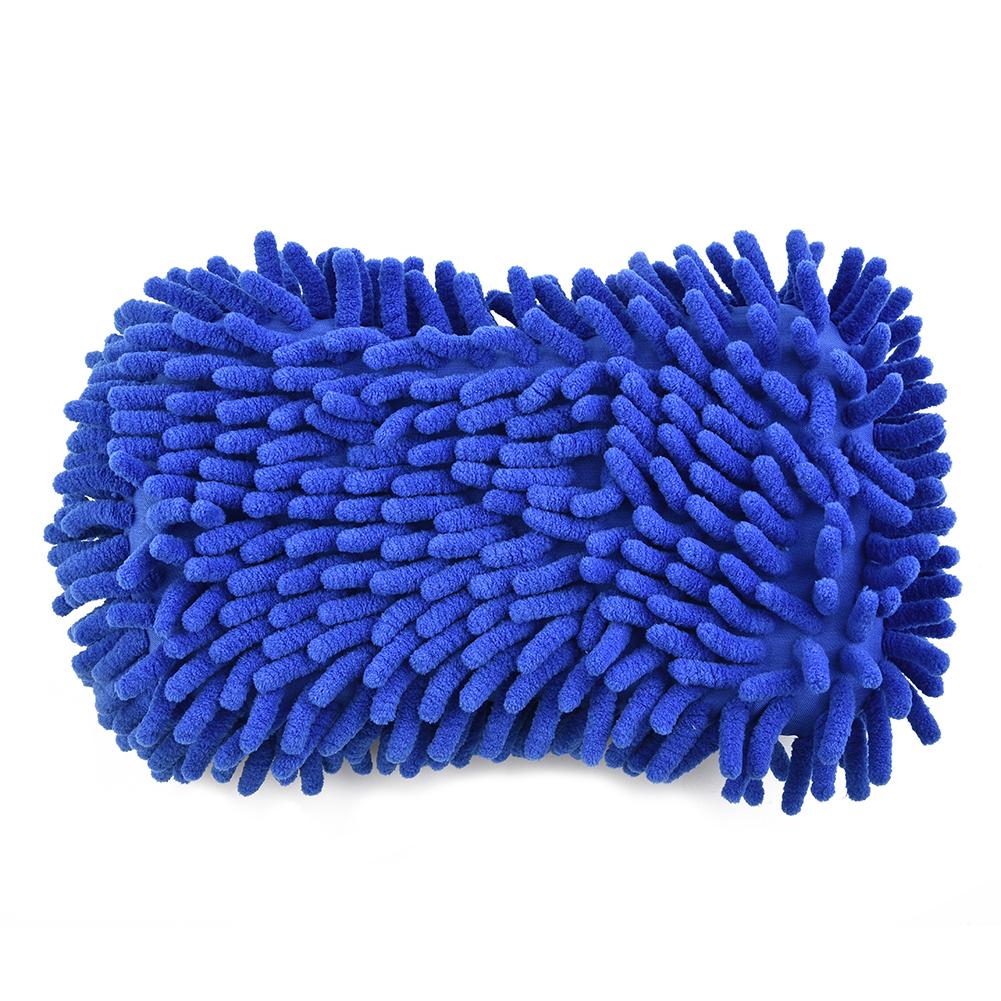 Blue Microfiber Car Wash Sponge Washing Brush Pad Detailing Cleaning Tool  Auto Gloves Car Care Accessories