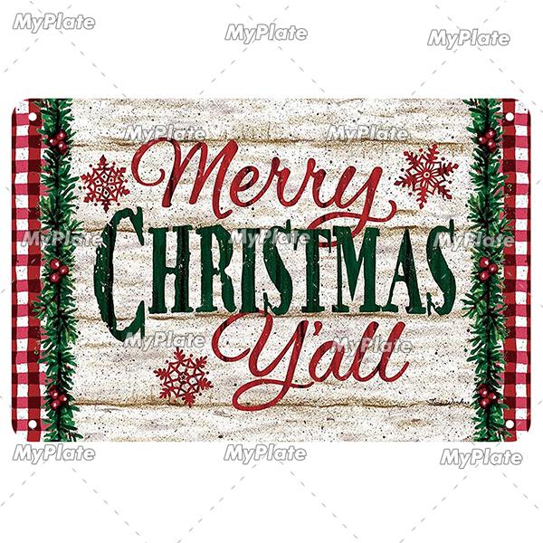 [MyPlate] Christmas Metal Sign Vintage Tin Sign Bar Decorative Plaque Home Decor Bar Wall Sticker Party Poster Gift