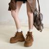 Brown retro small man heightened platform Martin boots women's 2025 new summer skirt Maillard short boots