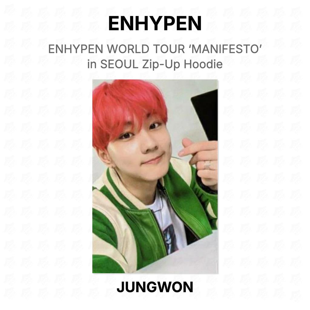 ENHYPEN WORLD TOUR ‘MANIFESTO’ in SEOUL Reißverschluss-Hoodie Offizielle Fotokarte