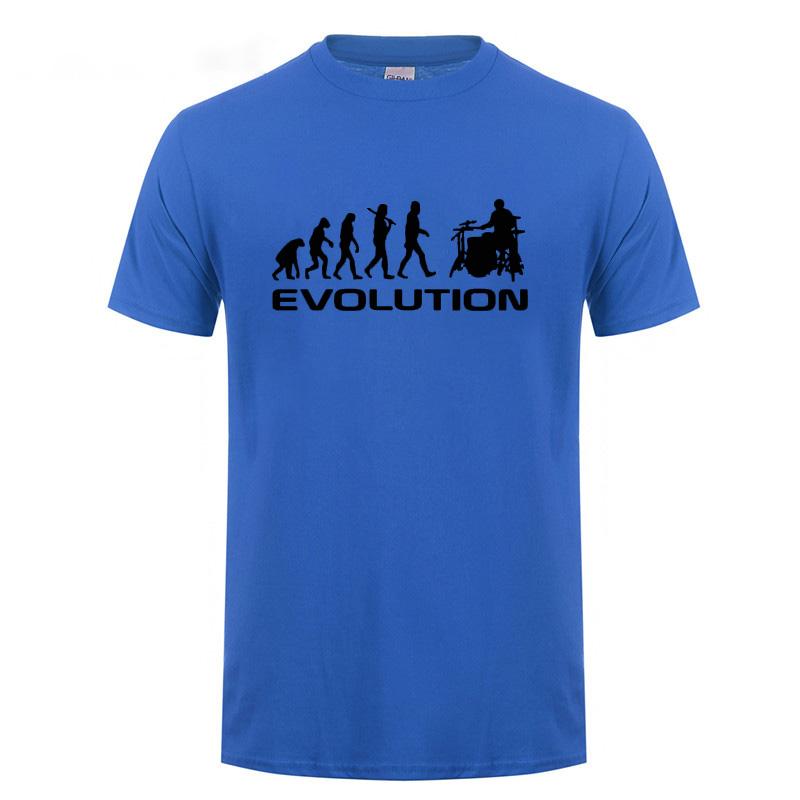 Cool Music Humor Drums Evolution T Shirt Funny Birthday Gifts For Unisex Male Drummer Summer Short Sleeved O Neck Cotton Tshirt