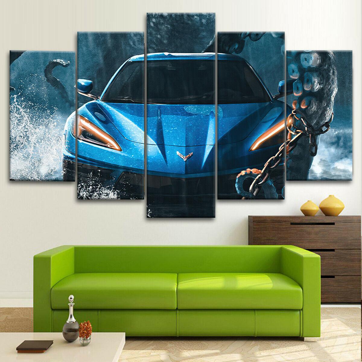 

5 шт. Crovette Moster автомобильные гонки 5 шт. холст настенная художественная печать HD домашний декор картины плакат HD печать современные 5 шт. абстрактные