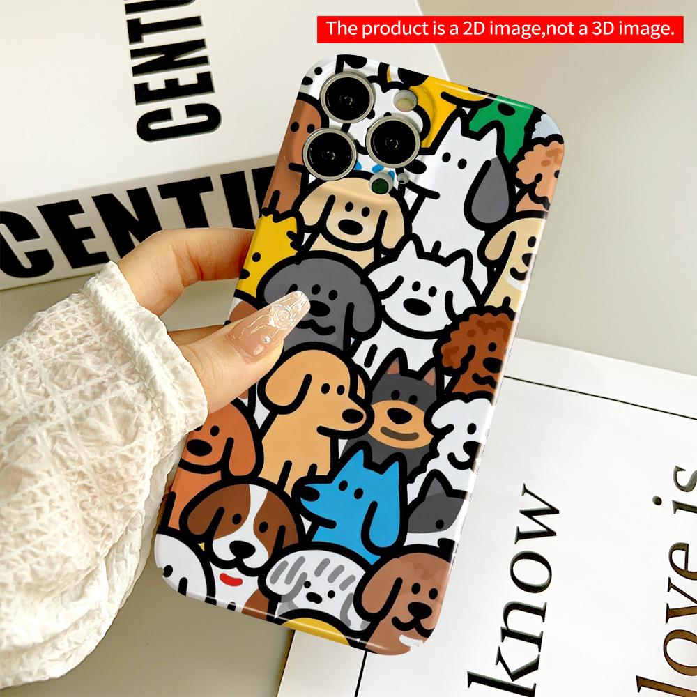 Cute Dog Pattern Phone Case All Inclusive Film Hard Phone Case, Compatible with iPhone 18 Pro Max 17 16 15 14 13 12 11