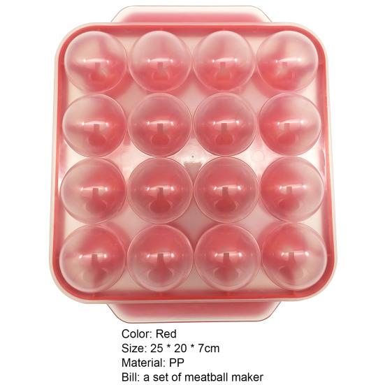 Multi-Function DIY Rice Ball Meatball Mold Transparent Cover Red Meatball Making Tray