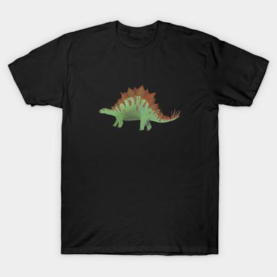 Asian Size Men Print T-shirt Dinosaur - Stegosaurus No-Cut Heat Transfer Print Cotton Tshirt