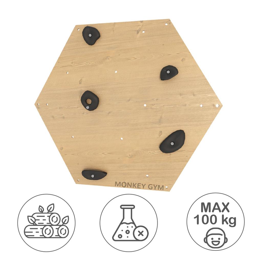 Climbing Wall Cube 1 Wood - Hand Grips Black