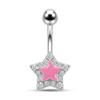 Stainless Steel Pentagram Star Belly Button Rings Shiny  Navel Piercing Jewelry Sexy Belly Rings For Women Girls