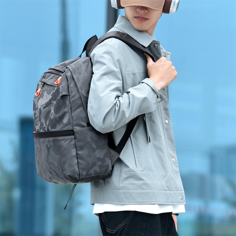 Camouflage Nylon Backpack with Front Pocket Adjustable Straps Casual Daypack for School Outdoor Travel