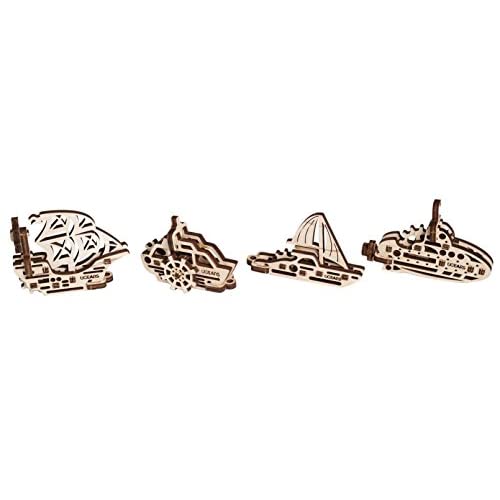 UGEARS Puzzle 3D anti-stress U-Fidgets Ships avec 4 modèles