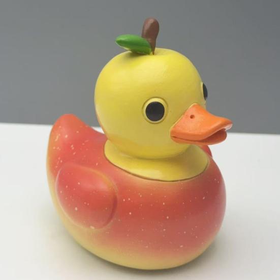 Fruit Duck Figurine Peach Pineapple Grape Strawberry Banana Resin Statue Sculpture Home Office Decoration Ornament