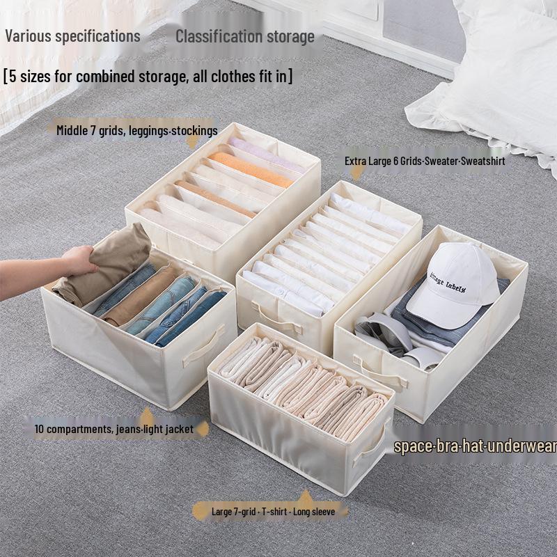 Jeans Storage Organizer: Divided Clothing Box for Wardrobe 