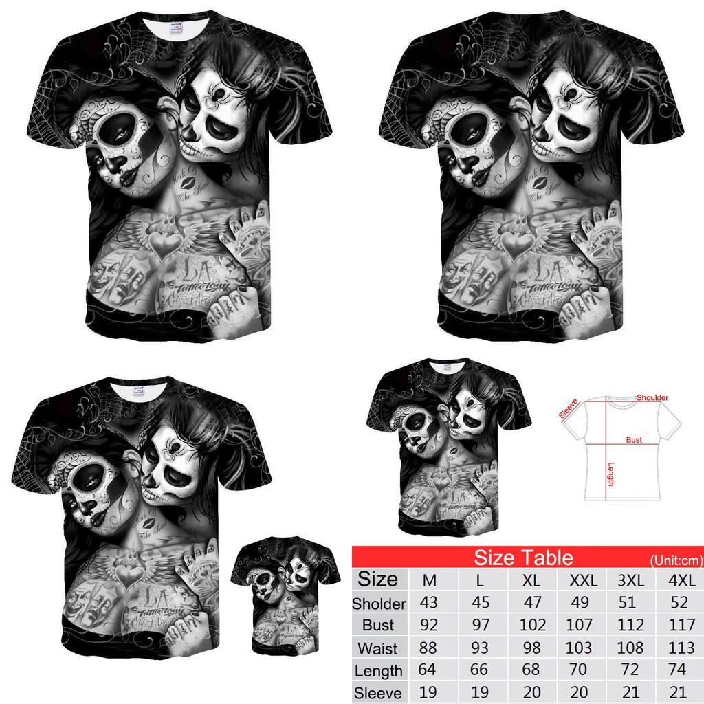 Premium Quality Unisex Summer Short Sleeve O-neck Clown 3d Print T-shirt For All