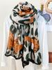 Elegant Women Silk Scarf Beach Wrap Shawl Retro Leopard Print Ladies Sunscreen Bandanas Hijab Mujer Boho Scarve Pareo Casual New