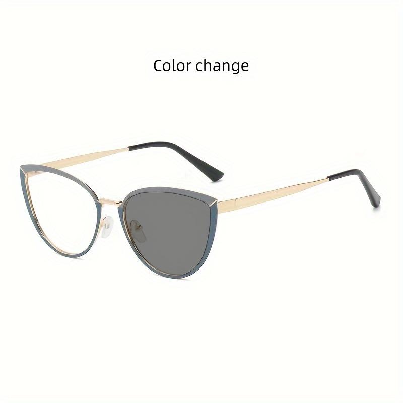 1Pcs 1 New High-End Elegant Personalized Anti Blue Light Glasses Metal Cat Eyes Frame Women'S Fashionable Glasses