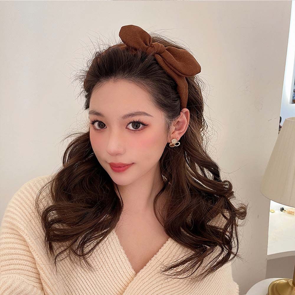 Red Velvet Bow Cloth Bow Hair Accessories Bow Hair Hoop Bow Hair Band Korean Headbands Head Hoop
