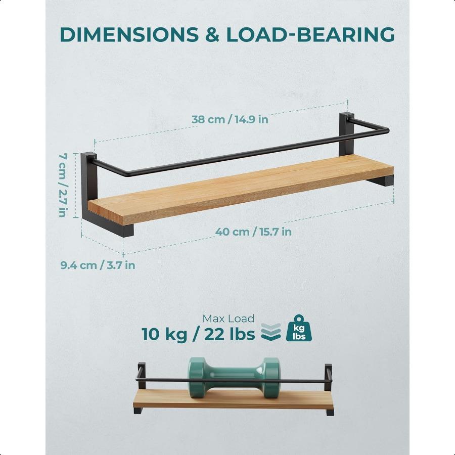 

Настенная полка для специй, подвесная полка из дерева в деревенском стиле для кухни над плитой, 2 шт. United States